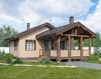 ЛМ-64 Банный комплекс с большой террасой 11.7*8,3 м.