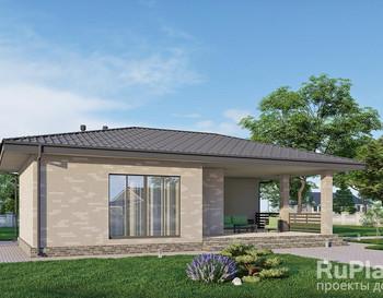 Д-74. Баня с террасой 7,4 x 13,5 метров.