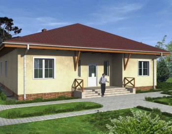 БД-07 Коттедж с четырьмя спальнями 13,4 x 13,4 м.