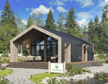 НОВИНКА Одноэтажный дом с террасой 7x9 метров